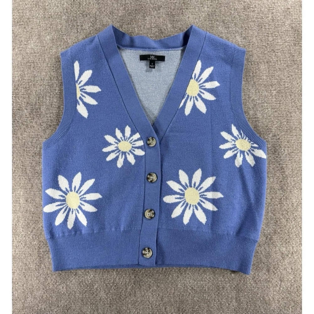My Michelle Blue Daisy Knit Vest
